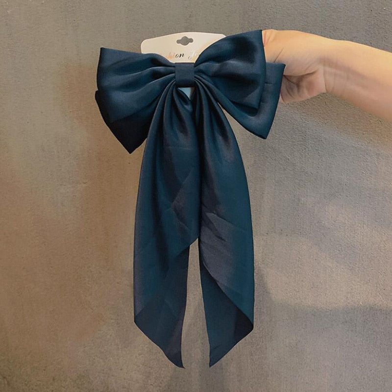 Wild Big Large Fashion Women Girls Hair Band Trendy Hairpin Casual Hair Clip Cute Ribbon Bow Ladies accessories Big Bow Barrette