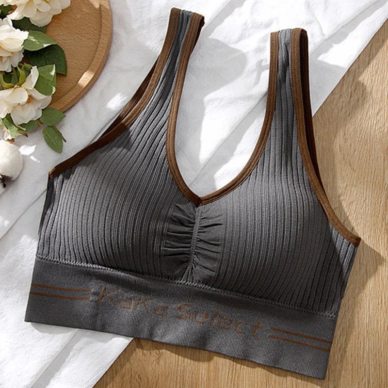 qgtao Women Sports Crop Tops Seamless Underwear Removable Padded Camisole Femme Female Tank Camis Sexy Lingerie Intimates