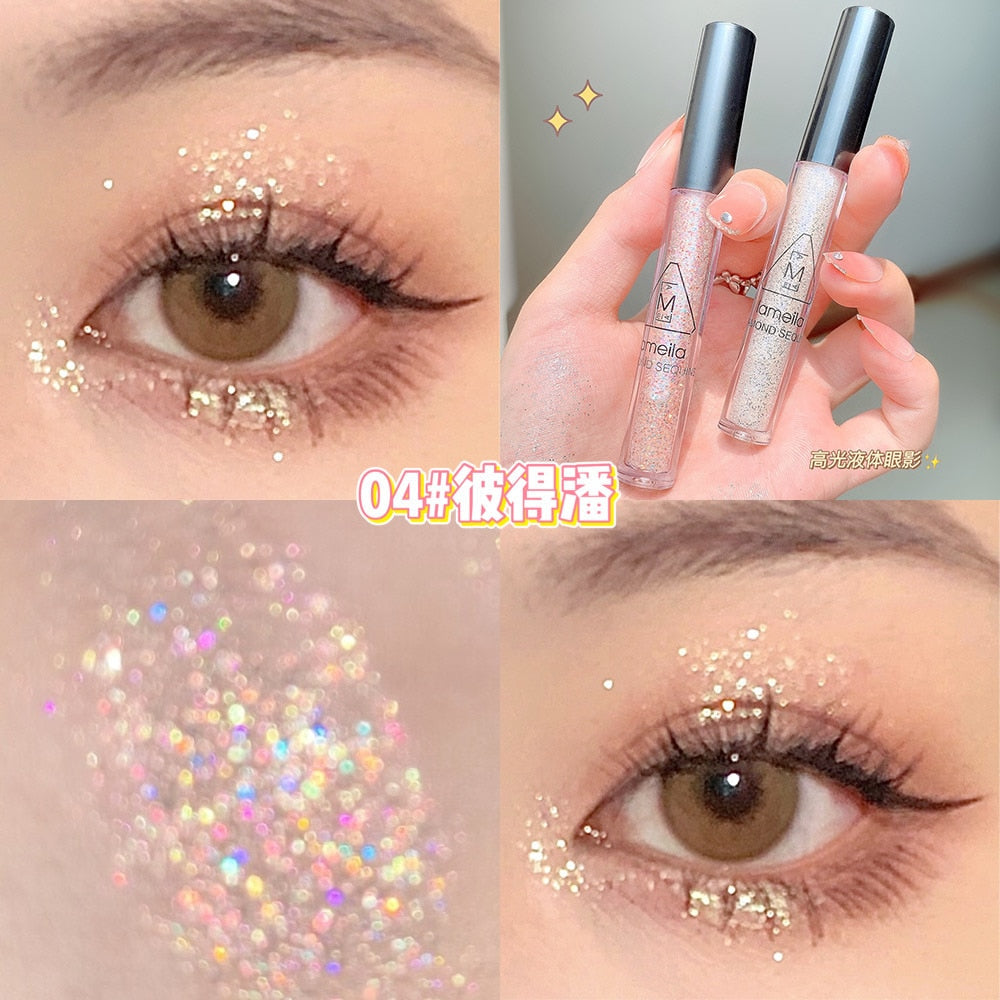 Diamond Glitter Eyeshadow Pallete Makeup Nude Shimmer Liquid Eyeshadow Glitter Mineral Pigment Long Lasting Cosmetics