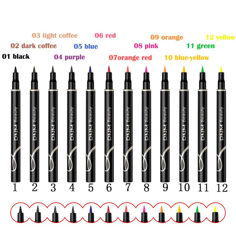 12Color Metallic Shiny Makeup Eyesliner Waterproof Shimmer Long-Lasting Easy To Wear Liquid Eyeliner  TSLM1