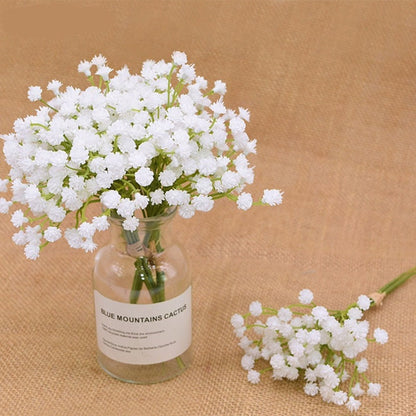 20cm White Gypsophila Artificial Flowers Wedding DIY Bouquet Decoration Arrangement Plastic Babies Breath Fake Flower Home Decor