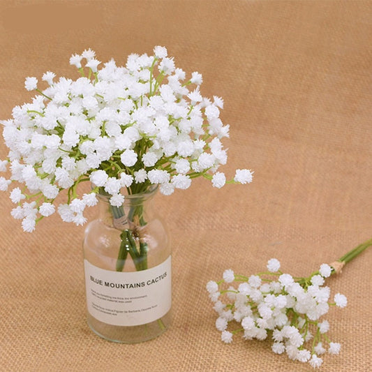 20cm White Gypsophila Artificial Flowers Wedding DIY Bouquet Decoration Arrangement Plastic Babies Breath Fake Flower Home Decor