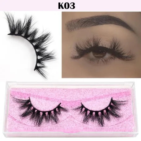 qgtao Mink Eyelashes 3D Mink Hair False Eyelashes Natural Thick Long Eye Lashes Fluffy Makeup Beauty Extension Tools