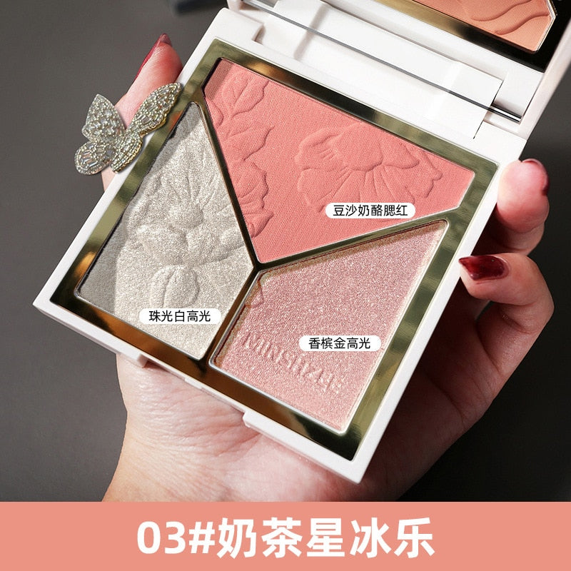 Makeup Highlighter Palette HighGloss Texture Contour Palette Base Illuminator Highlight Face Bronzer Cheek Blush Powder Cosmetic