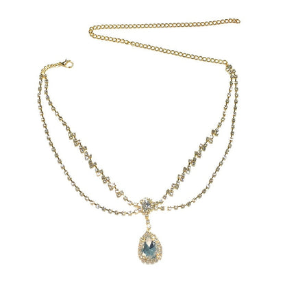 Crystal forehead dance eyebrow pendant headdress crystal forehead chain water drop hair ornament head chain Bohemian headdress