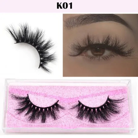 qgtao Mink Eyelashes 3D Mink Hair False Eyelashes Natural Thick Long Eye Lashes Fluffy Makeup Beauty Extension Tools