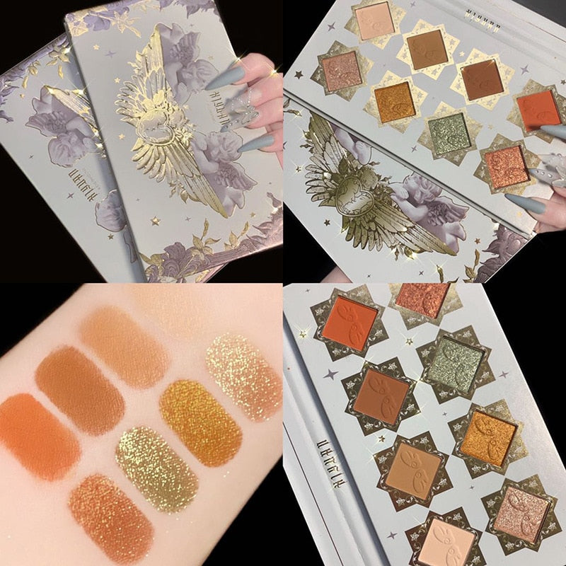 Shell Case 8 Color Metallic Diamond Eyeshadow Palette Glitter Shimmer Matte Pigmented Eyeshadow Palette Makeup Palette Cosmetic