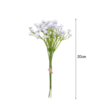 20cm White Gypsophila Artificial Flowers Wedding DIY Bouquet Decoration Arrangement Plastic Babies Breath Fake Flower Home Decor