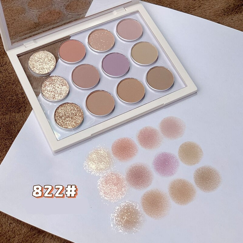 Autumn Art Oil Painting 12 Colors Eyeshadow Palette Shimmer Matte Earth Color Eye Shadow Waterproof Long Lasting Makeup Cosmetic