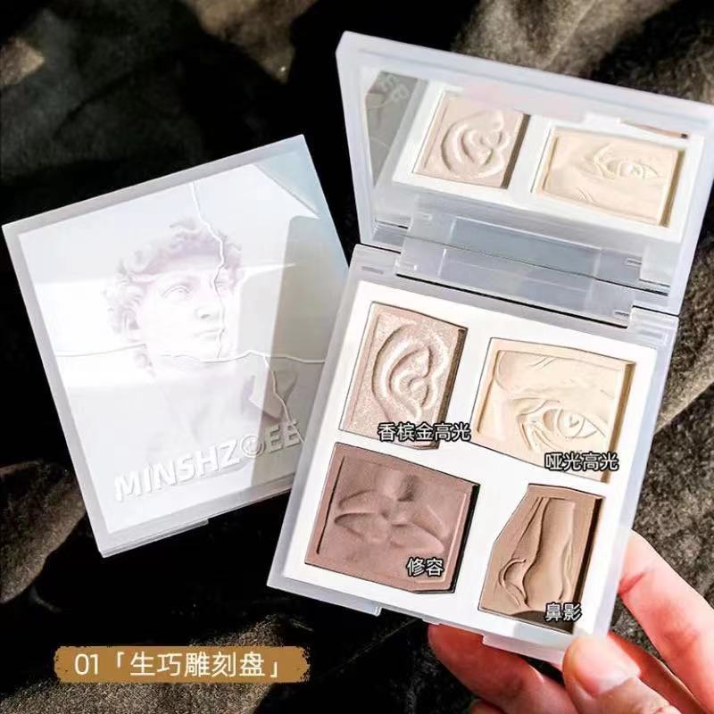 Makeup Highlighter Palette HighGloss Texture Contour Palette Base Illuminator Highlight Face Bronzer Cheek Blush Powder Cosmetic