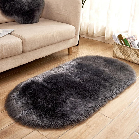 Luxury Faux Fur Rugs For Bedroom Artificial Wool Soft Hairy Carpet Fit Living Room Chair Pad Couch Shaggy Area Floor Mats