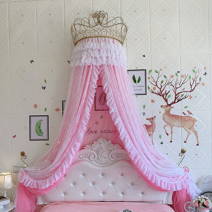 Princess Lace Bed Valance Curtain Bedside Mosquito Net Home Bedroom Decoration Baby Kids Dome Tent Wedding Room Canopy Bedcover