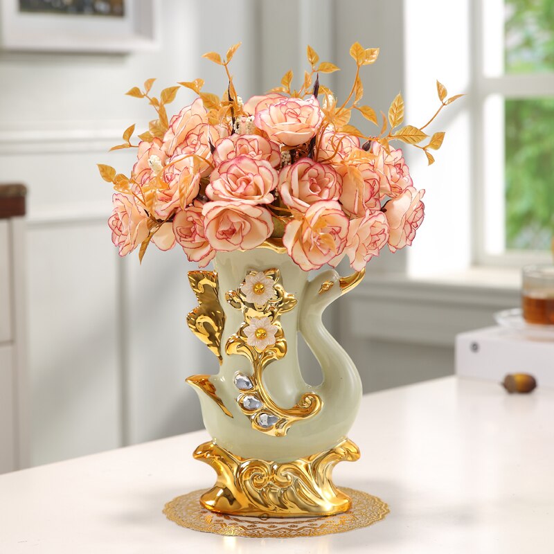 qgtao  Modern Minimalist Home Living Room Entrance Gold Glass Vase Light Luxury Wind Desktop Flower Container Decorations Ornaments