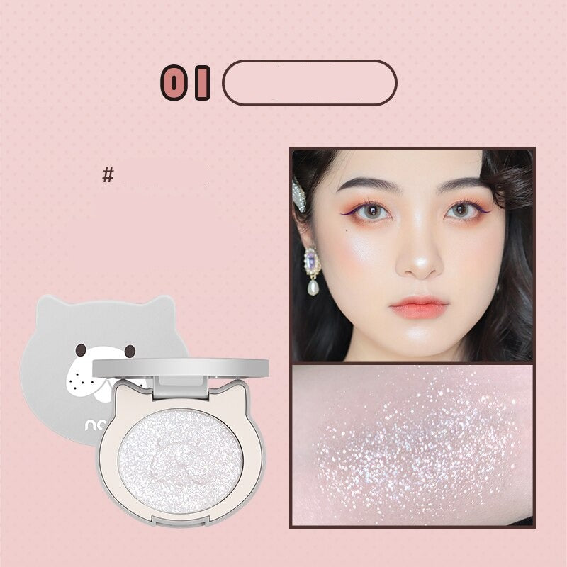 Cute Pets Diamond Highlighter Powder Glitter Palette Makeup Glow Facial Brighten Skin Shiny Makeup Highlight Face Illuminator