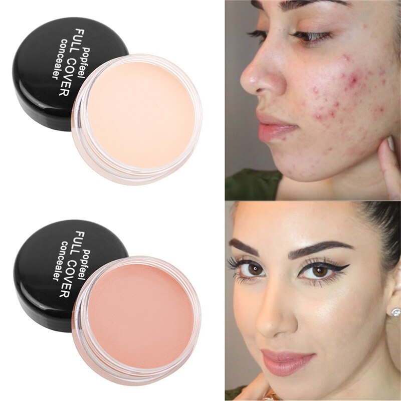 Concealer Foundation Cream Makeup Base Professional Full Coverage Freckles Cover Acne Spots and Dark Circles Facial Makeup