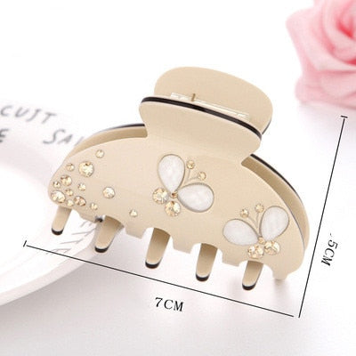 Acetate Camellia Hair Claw Clip Clamp For Women Girl Flower Handmade French Fashion Head Accessories Mujer Wholesale