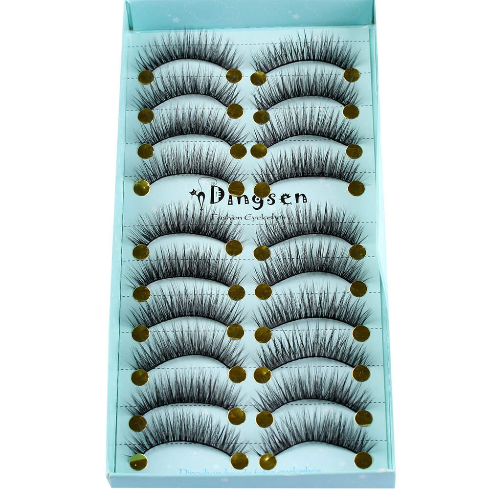 10 Pairs 3D Faux Mink Hair False Eyelashes Natural Thick Long Handmade Cruelty-free Criss-cross Eyelashes Beauty Makeup Tools