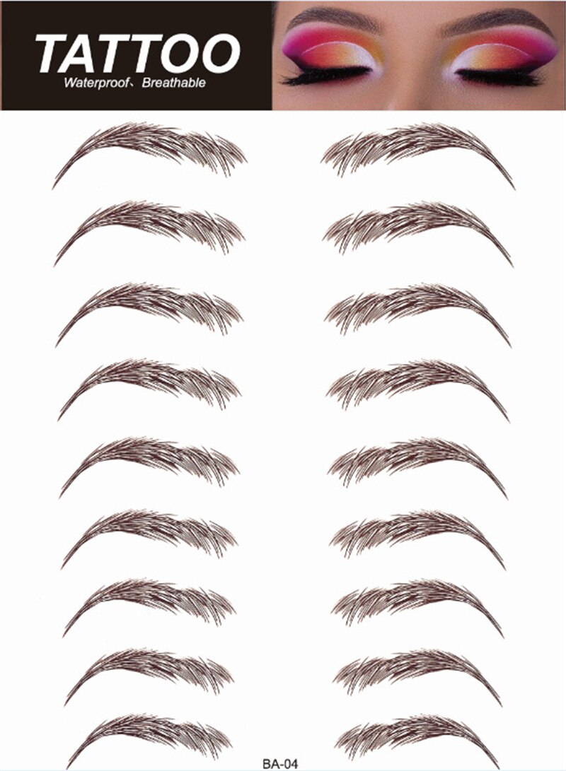 Women 4D Hair Like Eyebrow Makeup Waterproof Eyebrow Tattoo Sticker Long Lasting Natural Fake Eyebrow Stickers Cosmetics For Men