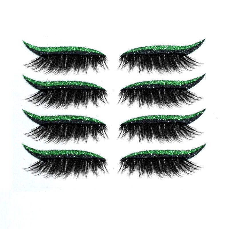 8 Pcs Eyeliner Stencils Eyelash Sticker Kit Makeup Fashion Reusable Eyes Sticker Shiny Eyeliner Stickers Lazy Shaping Tools Sets