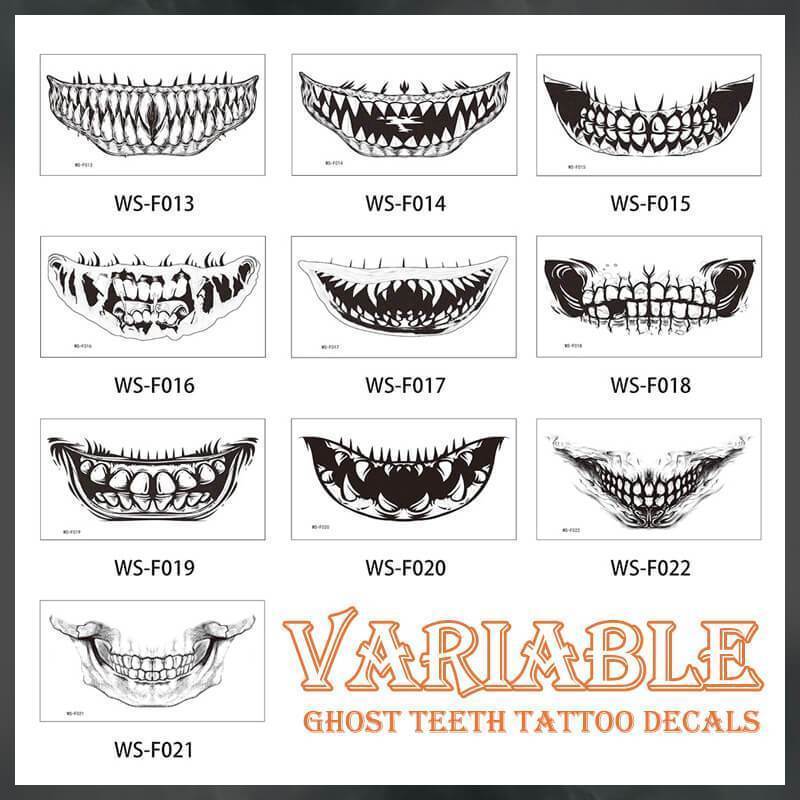 Halloween Prank Makeup Temporary Tattoo 10/5PCS Temporary Face Tattoo DIY Fake Tattoo Party Makeup Stickers Dropshipping