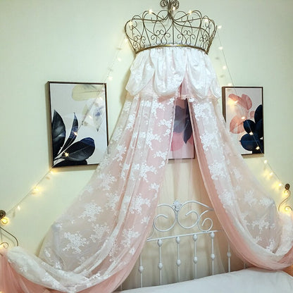 European-style Princess Bed Curtains Children&#39;s Bed Veils Lace Decorations Gray Mosquito Nets Home Bedroom Bed Curtains Veils