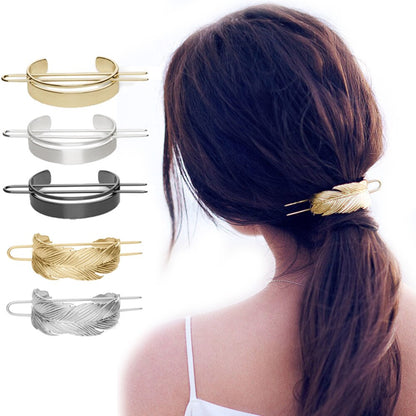 Alloy Round Hairpins Bun Cuff Vintage Leaf Hair Stick Set Bun Holder Women Hair Accessories Retro Hair Pins