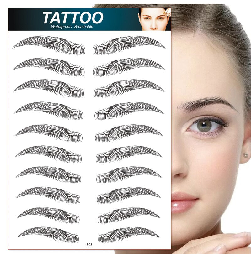 Women 4D Hair Like Eyebrow Makeup Waterproof Eyebrow Tattoo Sticker Long Lasting Natural Fake Eyebrow Stickers Cosmetics For Men