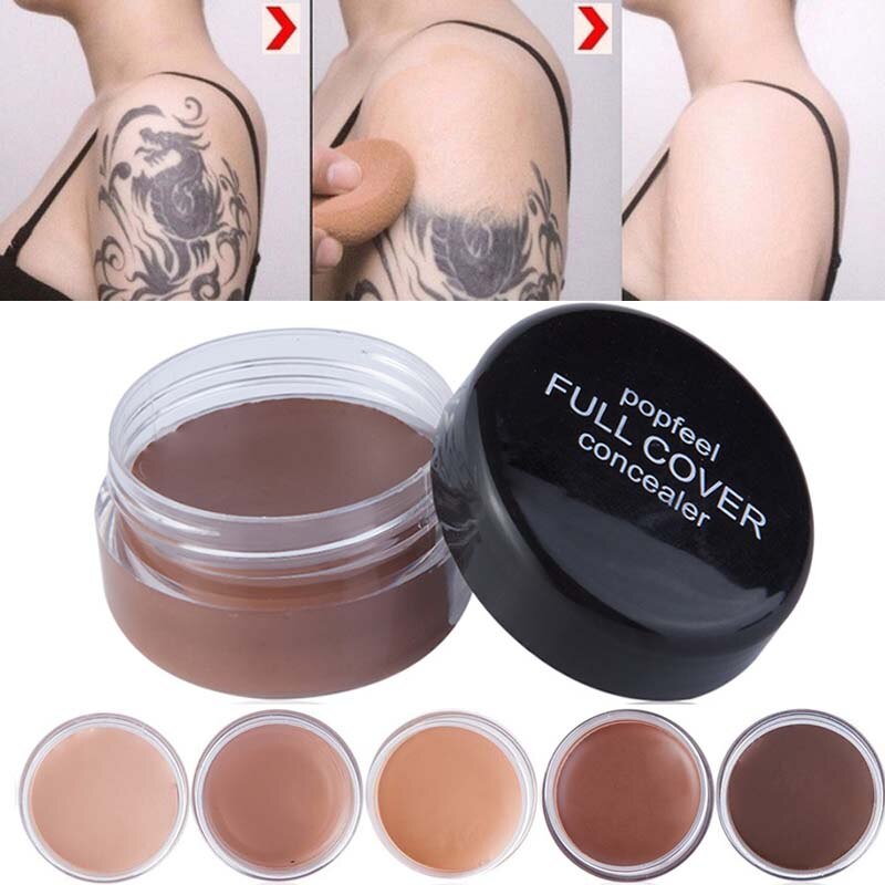 Concealer Foundation Cream Makeup Base Professional Full Coverage Freckles Cover Acne Spots and Dark Circles Facial Makeup