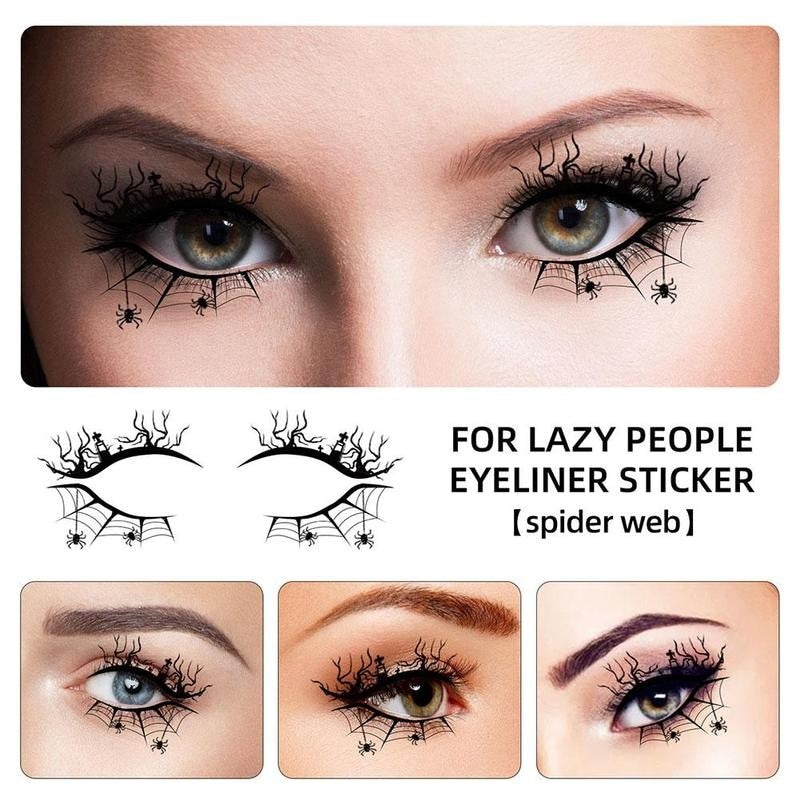 4pc/Set Eye Shadow Tattoo Temporary Tattoos Sticker Women Halloween Party Eye Makeup Stickers Face Waterproof Fake Tatto Eye Art