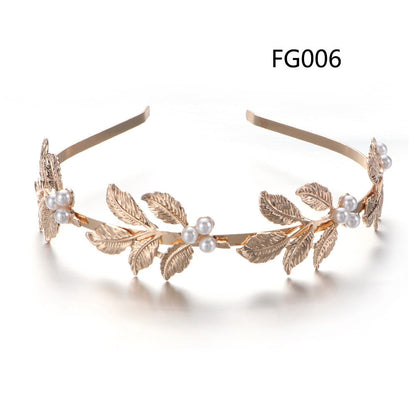 Retro Gold leaf wedding roman bride greek women hair accessories bride head jewel headband head tiaras crown jewelry Hair Hoop