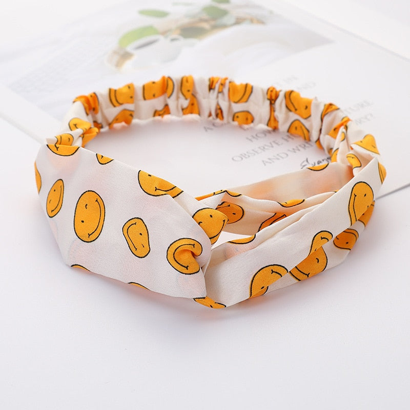 Women Cross Solid color Hair Bands Girls Print Flower Headbands Fashion Turban Make up Hair Accessories FD127