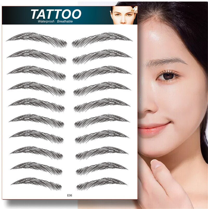 Women 4D Hair Like Eyebrow Makeup Waterproof Eyebrow Tattoo Sticker Long Lasting Natural Fake Eyebrow Stickers Cosmetics For Men