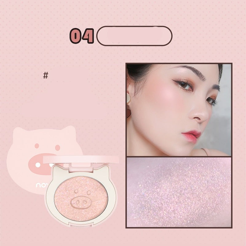 Cute Pets Diamond Highlighter Powder Glitter Palette Makeup Glow Facial Brighten Skin Shiny Makeup Highlight Face Illuminator