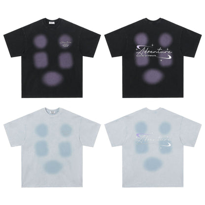 2025 T931 2025n Street 2025 Summer Neutral Wash Old Sputtering Premium Design Men's Loose Short Sleeve T-Shirt