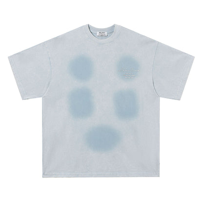 2025 T931 2025n Street 2025 Summer Neutral Wash Old Sputtering Premium Design Men's Loose Short Sleeve T-Shirt