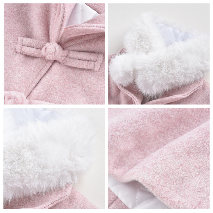 Premium celebrity temperament pink new Chinese coat  autumn and winter new Chinese woolen coat LY028