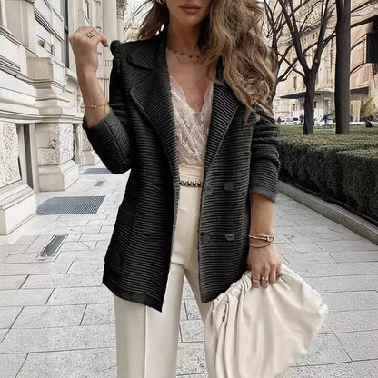 qgtao dti outfits Women's Short Texture Casual Top Long Sleeve Jacket Coat Autumn and Winter New Women's