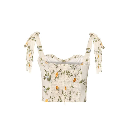 qgtao summer fits 2024 Summer Camisole Backless Printed Sexy Design Slim Printed inside and outside Wear Vest Top