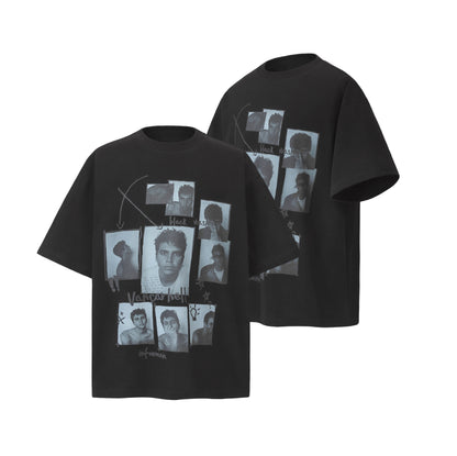 2025 8564 2025n Street 2025 Summer Character Pattern Design Men's Loose High Sense Neutral Short Sleeve T-Shirt