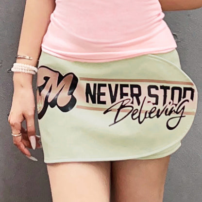 2025 style popular summer new women's clothing slim and thin design slanted shoulder small vest hip skirt
