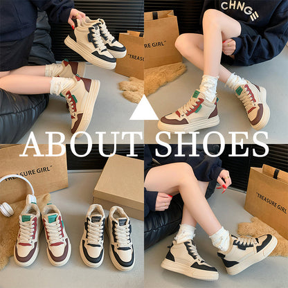 popular winter velvet little white shoes new Korean version ins female students thick baseplate shoes casual and warm XF1251-1