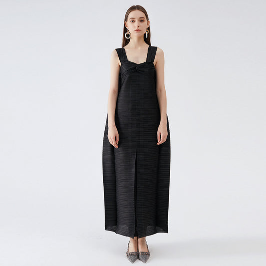 2025 summer new skirt loose casual Miyake pleated niche dress large size medium and long pleated skirt summer