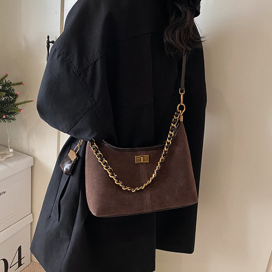 2025 Shoulder bag new fashion matte bag women's autumn and winter large-capacity chain messenger bag simple temperament versatile women's bag