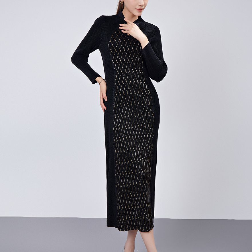 New Chinese cheongsam women's high-end sense improved version of mother's toasting clothes long-sleeved dress autumn women's long skirt