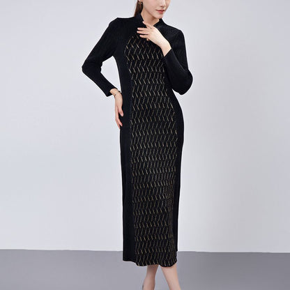 New Chinese cheongsam women's high-end sense improved version of mother's toasting clothes long-sleeved dress autumn women's long skirt