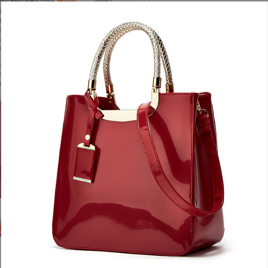 2025 popular new handbag  fashion Jindian patent leather bride women's bag single shoulder oblique span bag New supply women's bag