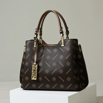 2025 Bag women's high-end handbag large-capacity textured tote bag retro middle-aged mother bag fashion temperament satchel