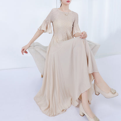 2025 Popular trade women's original single super pendulum dress women's high-end pleated skirt long skirt elegant temperament dress skirt