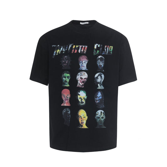 2025 27170 2025n Street 2025 Summer Vintage Alien High Sense Small Collar Design Men's Loose Short Sleeve T-Shirt