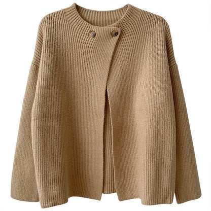 qgtao business casual outfits Korean Style round Neck Button Knitted Cardigan Women's Top Spring and Autumn New Lazy Style Simple Casual Sweater Women's Fashion